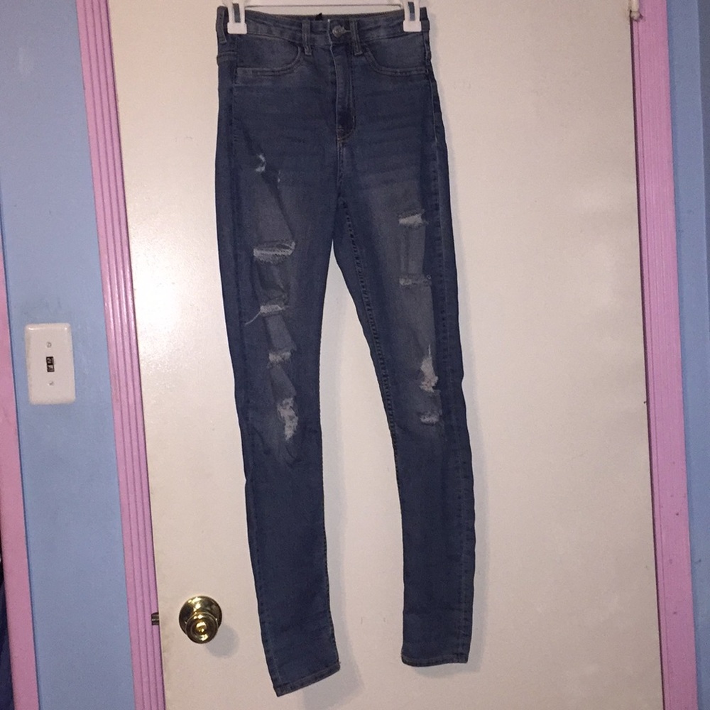 High waist ripped jeans from H&M